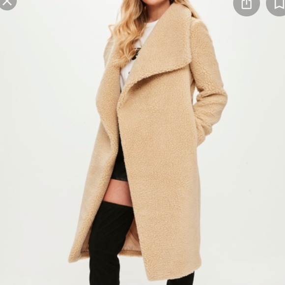 Missguided Jackets & Blazers - Missguided teddy waterfall coat size 0